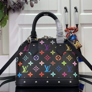 حقيبة Louis Vuitton x Takashi Murakami Alma BB بيد علوية باللون الأسود إصدار محدود